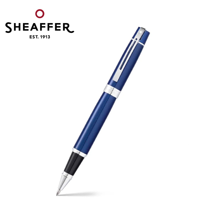 免費客製化刻字【Sheaffer】300藍桿銀夾鋼珠筆 SFE1934151✿50B003